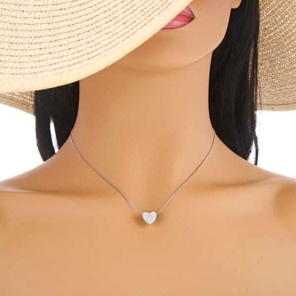 1pc 925 Sterling Silver Love Heart April Birthstone Bead Charm, Diamond Clear Cubic Zirconia CZ, 10mm, Hole ID 4.5mm, EC1-L4