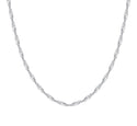 1pc 925 Sterling Silver Singapore Link Chain Necklace, Tarnish Resistant Rhodium Plated, 1.4mm, Length Selections: 14/16/18/20/22/24/26/28/30 Inch