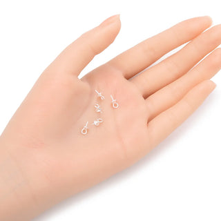 10pcs 925 Sterling Silver Eye Pin Bails, Glue-on Pendant Connector, Cup Size Selections: 4mm/5mm/6mm/8mm