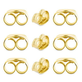 200pcs Earring Backs, Earnut Replacement, 18K Yellow Gold Plated Brass, 5.5mm x 5mm, Hole ID 1mm, CF112-G