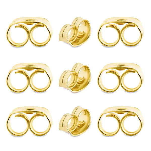 200pcs Earring Backs, Earnut Replacement, 18K Yellow Gold Plated Brass, 5.5mm x 5mm, Hole ID 1mm, CF112-G