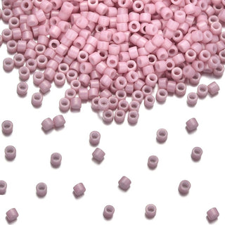 7.5g Miyuki Delica 11/0 Seed Beads, Opaque Glazed Luster Antique Rose DB210