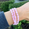 1 Strand Stretch Natural Grade A Pink Rose Quartz Free Form Gemstone Bracelet, 5-8mm Small Beads, Length Selections: 7 inch/7.5 inch