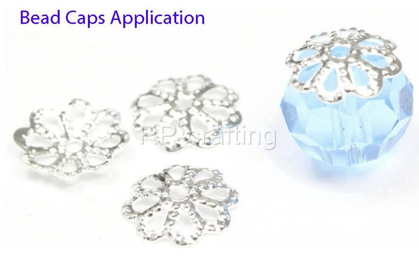 50pcs Tarnish Resistant Bead Caps, 18K Yellow Gold Plated Brass, Size Selections: 6mm/8mm/10mm