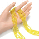 500pcs Creative Club Faceted Bicone Crystal Glass Beads, Light Topaz Yellow, 4mm (0.16 Inch) Small Tiny, Hole ID 0.9mm, CCB409