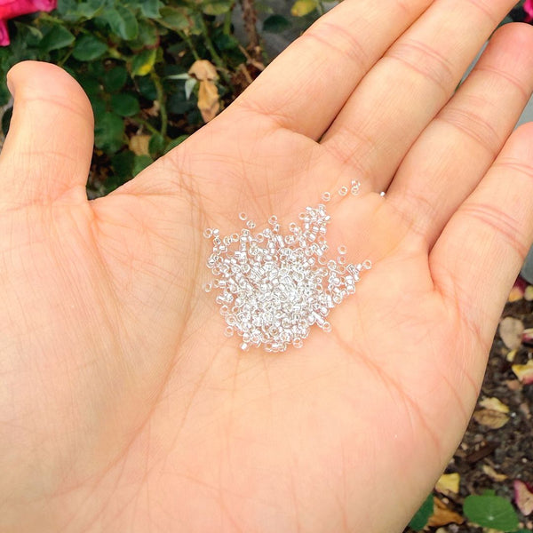 25g Miyuki Rocaille 15/0 Round Seed Beads Silver-lined Crystal Clear RR-1