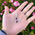 2pcs Clip On Dangle February Purple Birthstone Charm Drops, Tarnish Resistant, Sterling Silver Plated Lobster Clasp, BL7-2