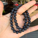 1 Strand Stretch Natural Black Lava Rock Beaded Gemstone Bracelet, 8mm Bead, Length Selections: 7 inch/7.5 inch/8 inch/8.5 inch