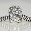 1pc Solid 925 Sterling Silver Flower Bouquet Charm Love Bead Charm, Compatible with Pandora All Other Charm Bracelet, EC151