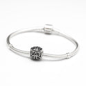 1pc Solid 925 Sterling Silver Cute Jasmine Flower Charm Bead, Compatible with Pandora All Other Charm Bracelet, EC474