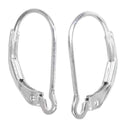 50pcs Interchangeable Leverback Earring Hooks, Sterling Silver Plated Brass, 17mm, CF260-1