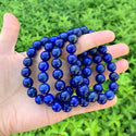 1 Strand Stretch Natural Blue Lapis Lazuli Beaded Gemstone Bracelet, 10mm Bead, Length Selections: 7 inch/7.5 inch/8 inch/8.5 inch