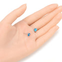 1 Pair 925 Sterling Silver December Love Heart Birthstone Stud Earrings, 6mm/0.84 Carat Cubic Zirconia CZ Blue Zircon Stone, SSE79-12
