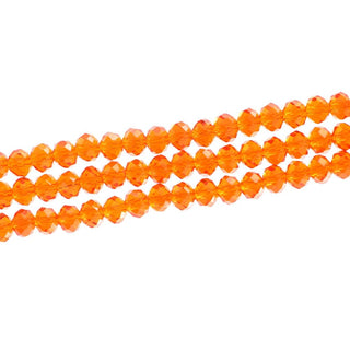 500pcs Creative Club Faceted Rondelle Crystal Glass Beads, Sun (Orange), 4x3mm Small Tiny, Hole ID 1mm, CCR412