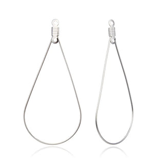 50pcs 304 Surgical Stainless Steel Teardrop Beading Hoop Findings