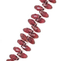 200pcs Creative Club Faceted Teardrop Briolette Crystal Glass Beads, Pendant Drop, Burgundy Red, 12x6mm, Hole ID 1mm, CCT2-11