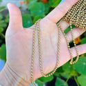 33 Feet Beaded Round Ball Chain Link, Raw Brass Uncoated/Unplated, 3mm