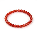 1 Strand Stretch Natural Carnelian Beaded Gemstone Bracelet, 6mm Beads, Length Selections: 7 inch/7.5 inch/8 inch