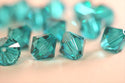 50pcs Preciosa Faceted Bicone Crystal Beads, Blue Zircon, 6mm, Hole ID 1mm, Pre-B630