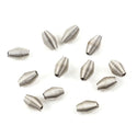 100pcs Oval Bicone Wire Coil Spring Beads, 18K White Gold Plated Brass, 8x5mm, Hole ID 1.3mm, CF111-P