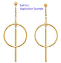 40pcs Tarnish Resistant Ball Earring Posts, Closed Ring, with 40pcs Earring Backs, 18K Yellow Gold Plated Brass, Ball Size Selections: 3mm/4mm/5mm