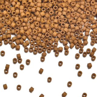 7.5g Miyuki Delica 11/0 Seed Beads, Opaque Matte Glazed Toast DB2286