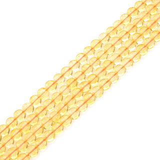 Natural Citrine Yellow Crystal Gemstone Faceted Flat Round Coin Beads, 6mm, Hole ID 1mm, 15 Inch/1 Strand, GZ13-1