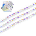 500pcs Creative Club Faceted Bicone Crystal Glass Beads, Crystal AB, 4mm (0.16 Inch) Small Tiny, Hole ID 0.9mm, CCB402