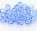 50pcs Adabele Austrian Faceted Round Crystal Beads #5000, Light Sapphire Blue, Size Selections: 4mm/6mm/8mm/10mm
