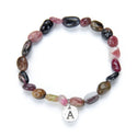 1 Strand Stretch Natural Multi-color Tourmaline Free Form Gemstone Bracelet, 7-10mm Beads, Length Selections: 7 inch/7.5 inch