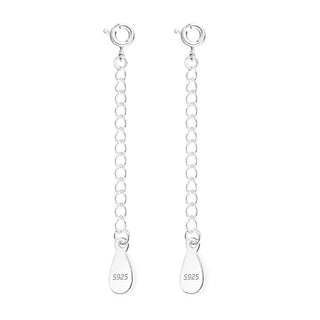 2pcs 925 Sterling Silver Chain Extender with Clasp, Cable Chain Extension, Length Selections: 2 inch/3 inch/4 inch/5 inch/6 inch