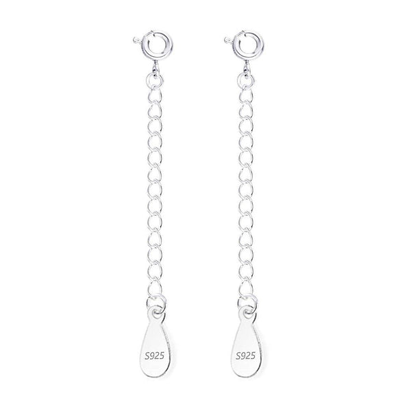 2pcs 925 Sterling Silver Chain Extender with Clasp, Cable Chain Extension, Length Selections: 2 inch/3 inch/4 inch/5 inch/6 inch