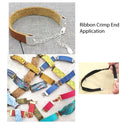 100pcs Ribbon Crimp Cord Ends, Pinch Clamp Cord Fastener, Silver Plated, Size Selections: 8mm/10mm/13mm