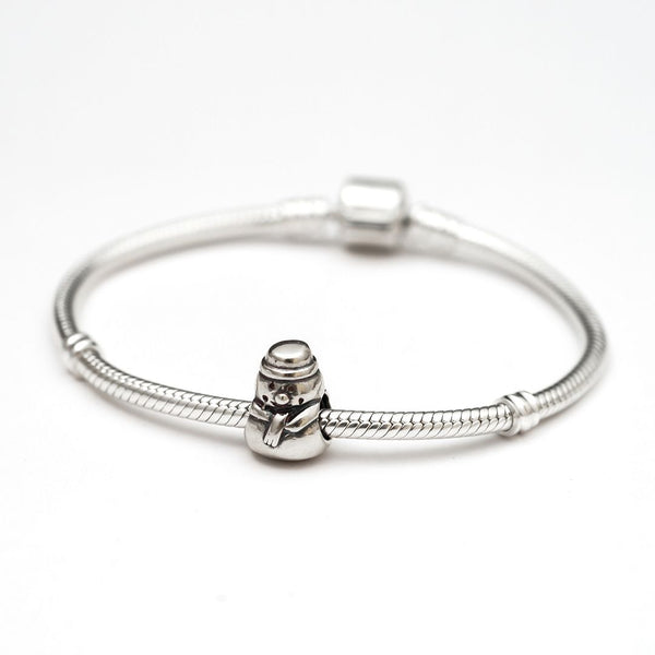 1pc Solid 925 Sterling Silver Snowman Bead Charm, Compatible with Pandora All Other Charm Bracelet, EC157