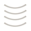 20pcs Tarnish Resistant Curved Noodle Tubes, Sterling Silver Plated Brass, Hole ID 1.5mm, Length Selections: 25/30/35/40/50mm