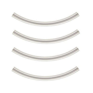 20pcs Tarnish Resistant Curved Noodle Tubes, Sterling Silver Plated Brass, Hole ID 1.5mm, Length Selections: 25/30/35/40/50mm