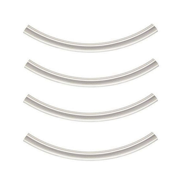 20pcs Tarnish Resistant Curved Noodle Tubes, Sterling Silver Plated Brass, Hole ID 1.5mm, Length Selections: 25/30/35/40/50mm