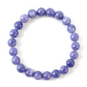 1 Strand Stretch Natural Opague Tanzanite Quartz Beaded Gemstone Bracelet, 8mm Bead, Length Selections: 7 inch/7.5 inch/8 inch/8.5 inch