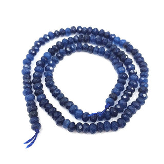 Natural Dark Sapphire Blue Quartz Gemstone Faceted Rondelle Beads, 4x2mm/Small, Hole ID 0.9mm, 14 Inch/1 Strand, GH1R-7