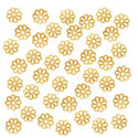 200pcs Filigree Flower Bead Caps, 18K Yellow Gold Plated Bead End Caps, Size selections: 6mm/8mm/10mm