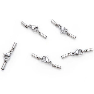 20 Sets 1mm 304 Stainless Steel Tube Cord End Caps – Glue-In Endcap Clasps (1mm/1.5mm/2mm/2.5mm/3mm)