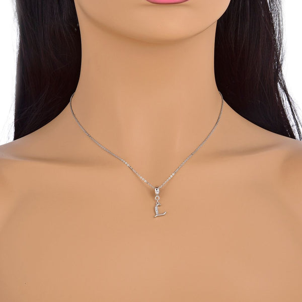 1pc 925 Sterling Silver Letter L, Alphabet Charm Pendant Drop, 18mm Long, Hole ID 4.5mm, EC3-A12