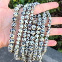 Natural Dalmatian Jasper Gemstone Round Beads, 1 Strand/15 Inch, Size Selections: 4mm/6mm/8mm/10mm