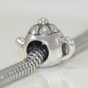 1pc Solid 925 Sterling Silver Cute Teapot Bead Charm, Compatible with Pandora All Other Charm Bracelet, EC11