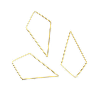 10pcs 60mm Large Kite Shape Beading Links, Tarnish Resistant, 18K Yellow Gold Plated Brass, BFW-A21