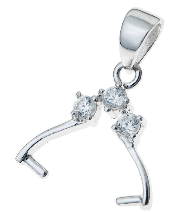 2pcs 925 Sterling Silver Pinch Bail, Pendant Clasp, Tarnish Resistant Rhodium Plated, Cubic Zirconia CZ, 19x9mm, SS42-3