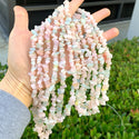 Natural Morganite Beryl Gemstones Chip Beads, Free Form, 5mm-8mm, Hole ID 1mm, 1 Strand/31 Inch, GZ1-29