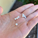 4pcs Natural AAA Grade High Luster Half Drilled Round Pearls Beads, White Cultured Freshwater Pearls, 4-5mm, Hole ID 0.8mm, PH3-45