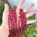 120pcs Creative Club Faceted Teardrop Crystal Glass Beads, Center Drilled, Siam Red, 12x8mm, Hole ID 1mm, CCT-1205