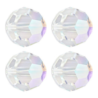 200pcs Creative Club Faceted Round Crystal Glass Beads, Crystal AB, 6mm (0.24 inch), Hole ID 1mm, CC2R602